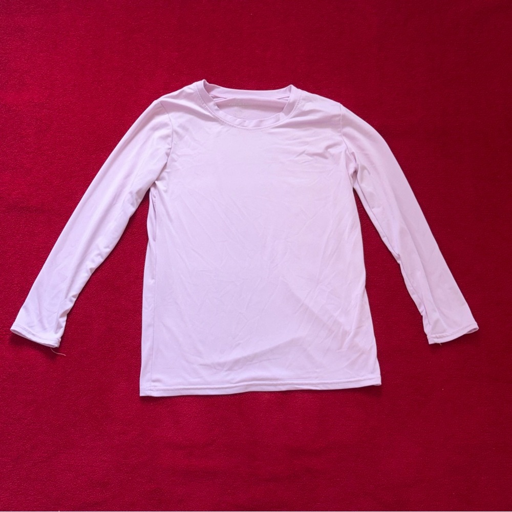 Girls Size Medium Light Purple Real Essentials Long Sleeve Spandex Top